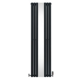 Radiateur à Colonne Ovale avec Miroir & Valves - 1800mm x 500mm – Gris Anthracite