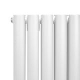 Radiateur à Colonne Ovale & Robinet Thermostatique Chromé - 600mm x 1020mm – Blanc