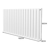 Radiateur à Colonne Ovale & Robinet Thermostatique Chromé - 600mm x 1020mm – Blanc