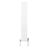 Radiateur à Colonne Ovale & Robinet Thermostatique Chromé - 1600mm x 240mm – Blanc