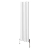 Radiateur à Colonne Ovale & Robinet Thermostatique Chromé - 1600mm x 360mm – Blanc