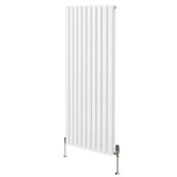 Radiateur à Colonne Ovale & Robinet Thermostatique Chromé - 1600mm x 600mm – Blanc