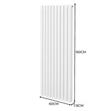 Radiateur à Colonne Ovale & Robinet Thermostatique Chromé - 1600mm x 600mm – Blanc