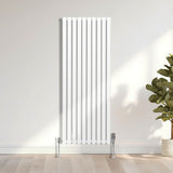 Radiateur à Colonne Ovale & Robinet Thermostatique Chromé - 1600mm x 600mm – Blanc