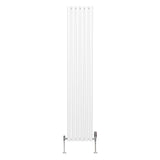 Radiateur à Colonne Ovale & Robinet Thermostatique Chromé - 1800mm x 360mm – Blanc