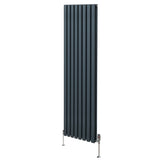 Radiateur à Colonne Ovale & Robinet Thermostatique Chromé - 1800mm x 480mm – Gris Anthracite