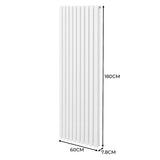 Radiateur à Colonne Ovale & Robinet Thermostatique Chromé - 1800mm x 600mm – Blanc