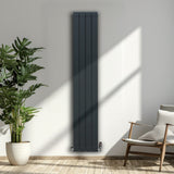 Radiateur en Aluminium & Valves - 1800mm x 315mm – Gris Anthracite