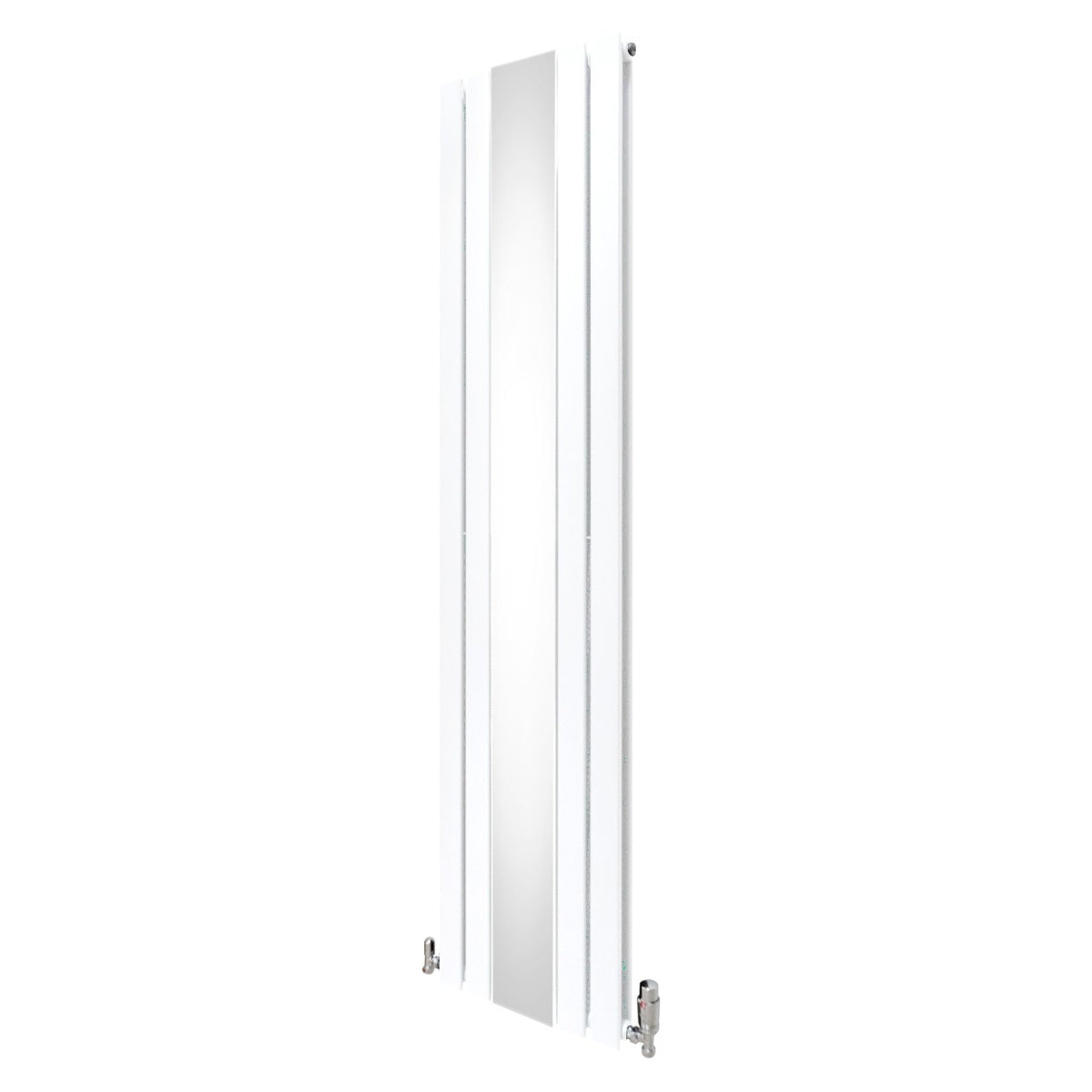 Radiateur Plat avec Miroir & Valves - 1800mm x 425mm – Blanc