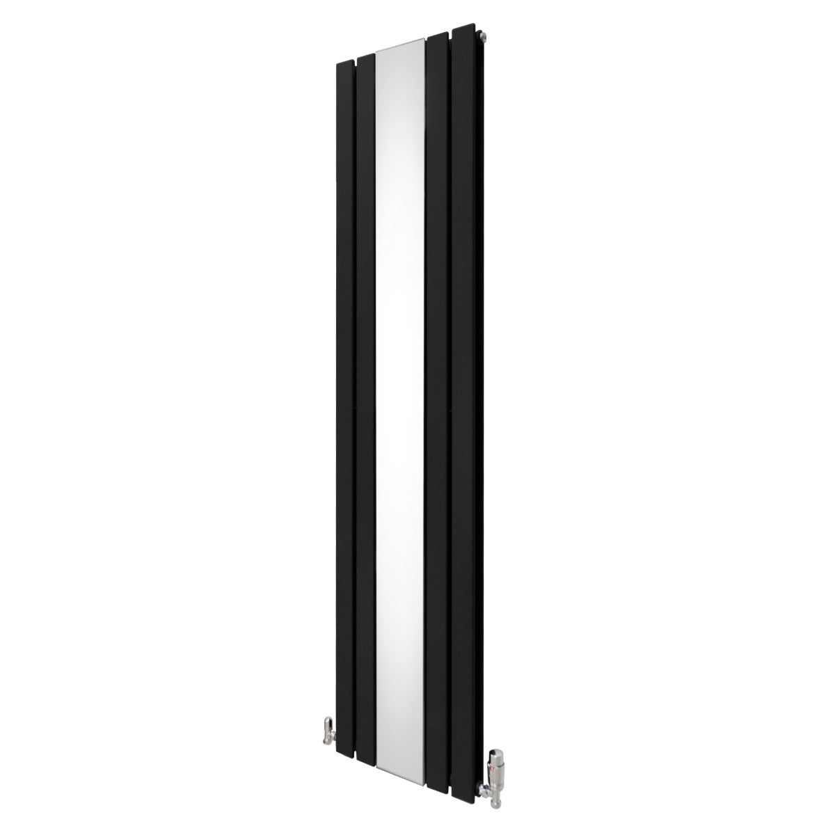 Radiateur Plat avec Miroir & Valves - 1800mm x 425mm – Noir