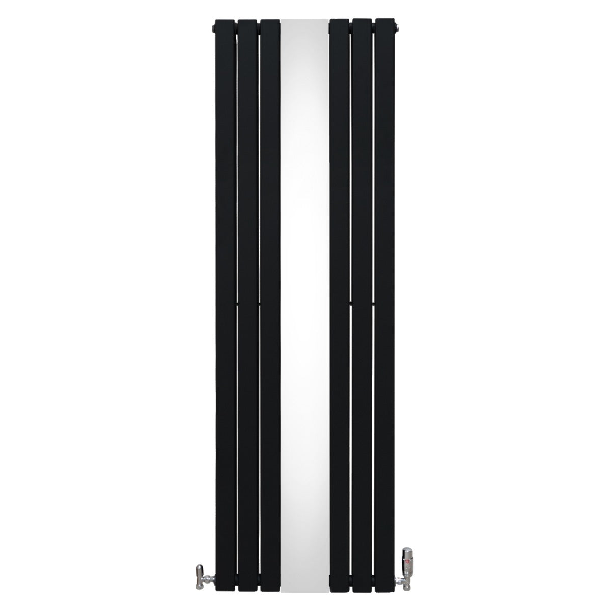 Radiateur Plat avec Miroir & Valves - 1800mm x 565mm – Noir