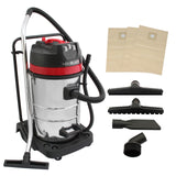 80L Aspirateur Industriel, 4 Accessoires & 3 Sacs d’Aspirateur