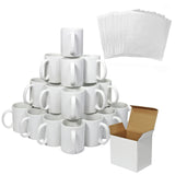 72 Tasses À Sublimation Blanches Avec Boîtes Et Feuilles de Papier de Sublimation