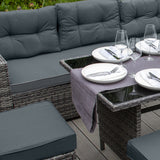 Salon de Jardin en Rotin 9 Personnes – Gris