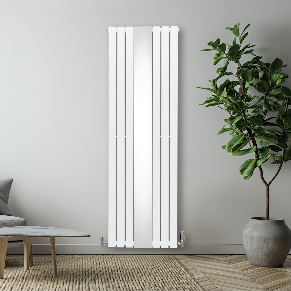 Radiateur Plat avec Miroir - 1800mm x 565mm – Blanc