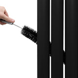 Radiateur à Colonne Ovale avec Miroir - 1800mm x 380mm – Noir