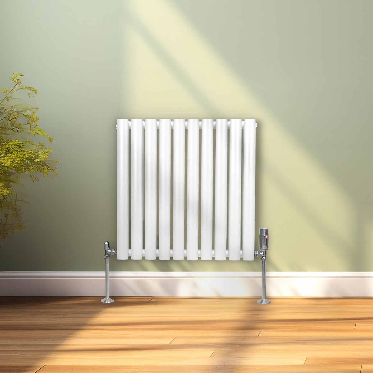 Radiateur à Colonne Ovale - 600mm x 600mm – Blanc