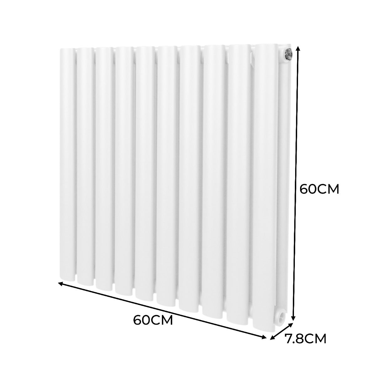 Radiateur à Colonne Ovale - 600mm x 600mm – Blanc