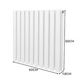 Radiateur à Colonne Ovale - 600mm x 600mm – Blanc