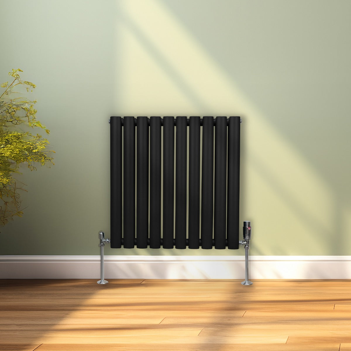 Radiateur à Colonne Ovale - 600mm x 600mm – Noir