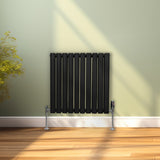 Radiateur à Colonne Ovale - 600mm x 600mm – Noir