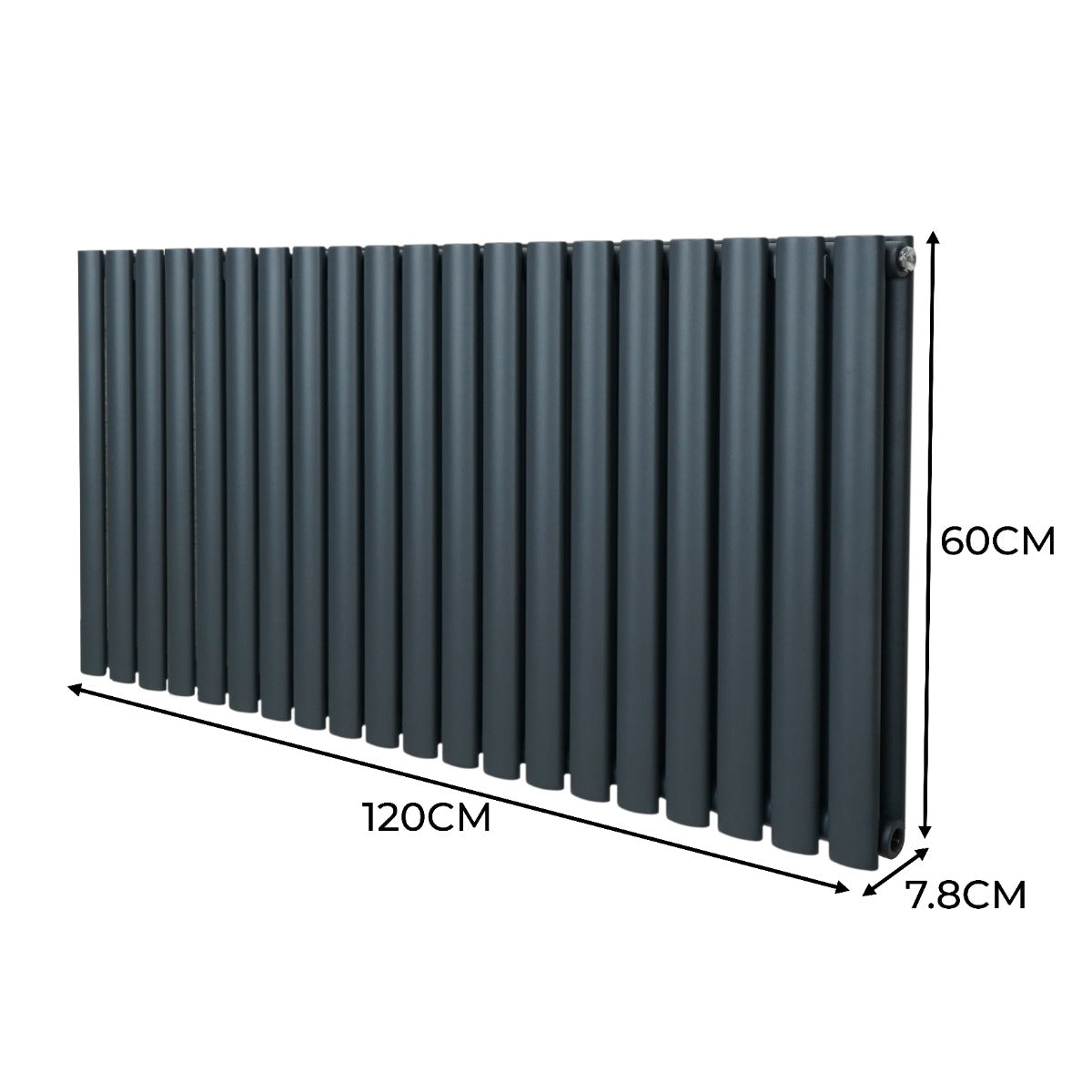 Radiateur à Colonne Ovale - 600mm x 1200mm – Gris Anthracite