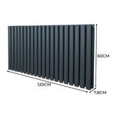 Radiateur à Colonne Ovale - 600mm x 1200mm – Gris Anthracite