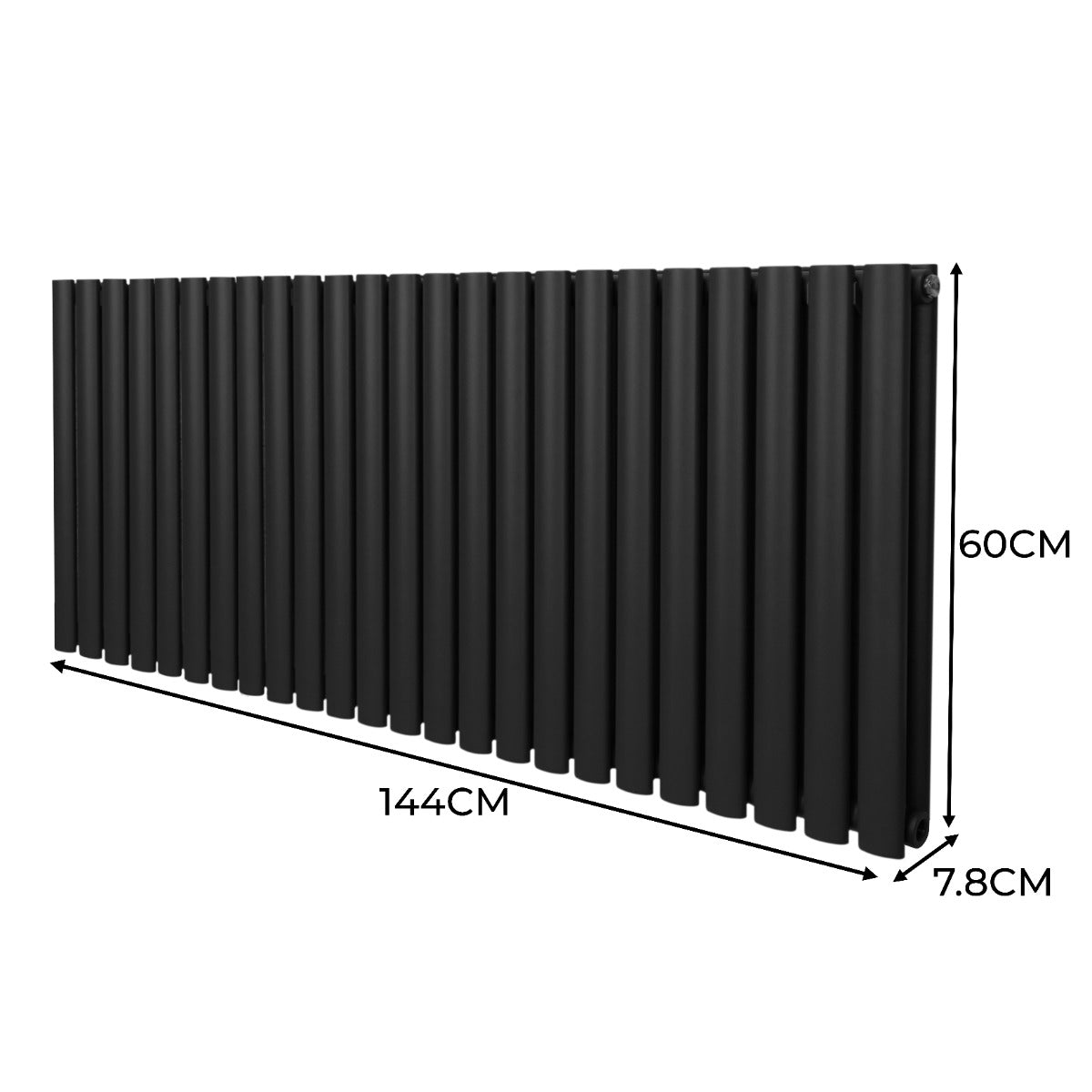 Radiateur à Colonne Ovale - 600mm x 1440mm – Noir