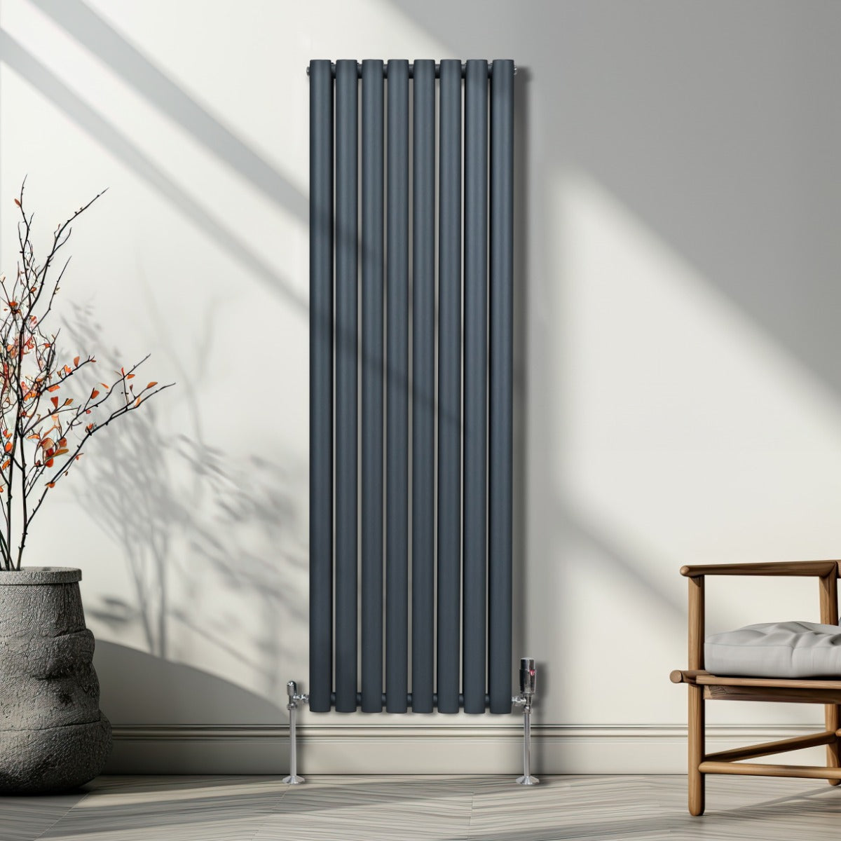 Radiateur à Colonne Ovale - 1600mm x 480mm – Gris Anthracite