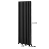 Radiateur à Colonne Ovale - 1600mm x 480mm – Noir