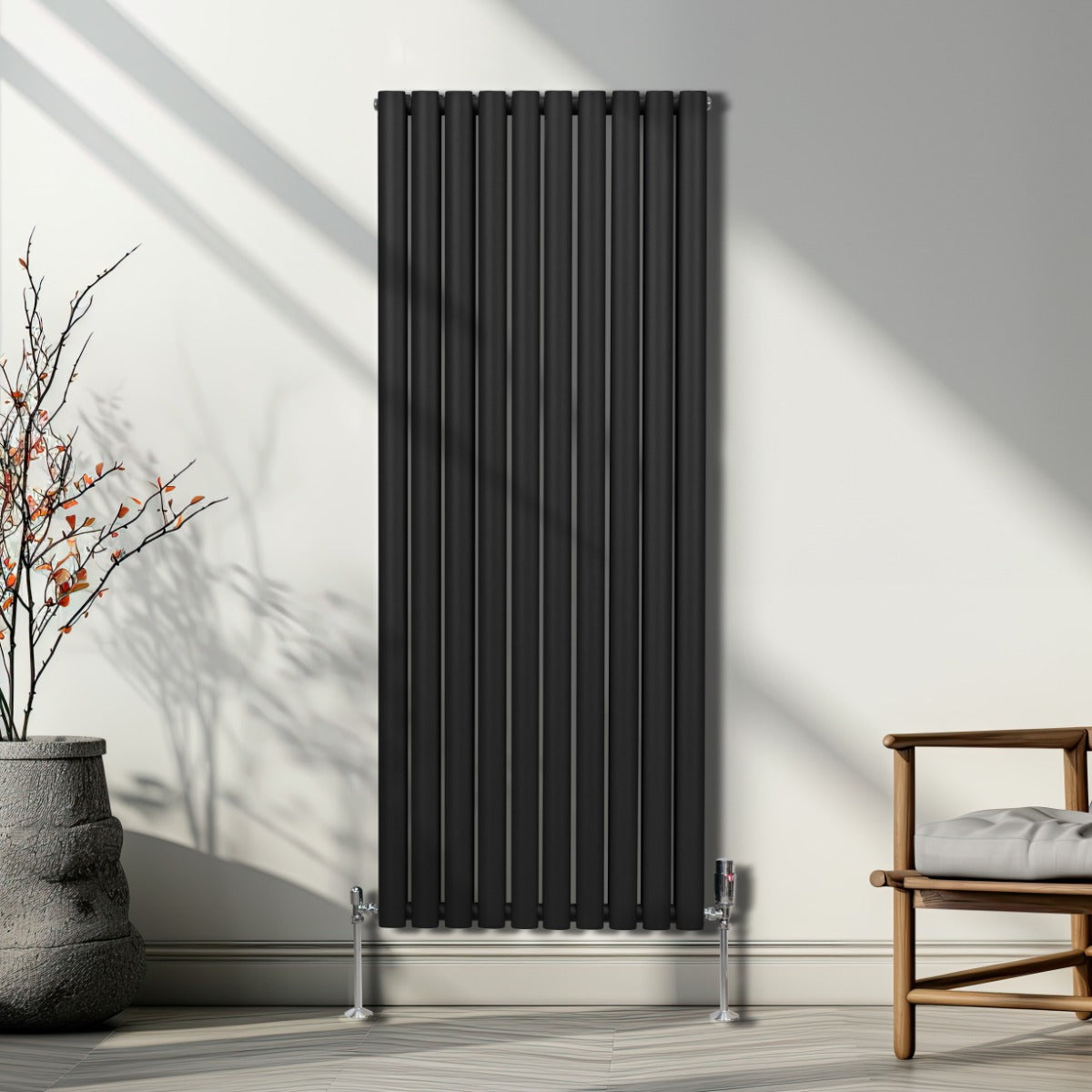 Radiateur à Colonne Ovale - 1600mm x 600mm – Noir