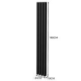 Radiateur à Colonne Ovale - 1800mm x 240mm – Noir