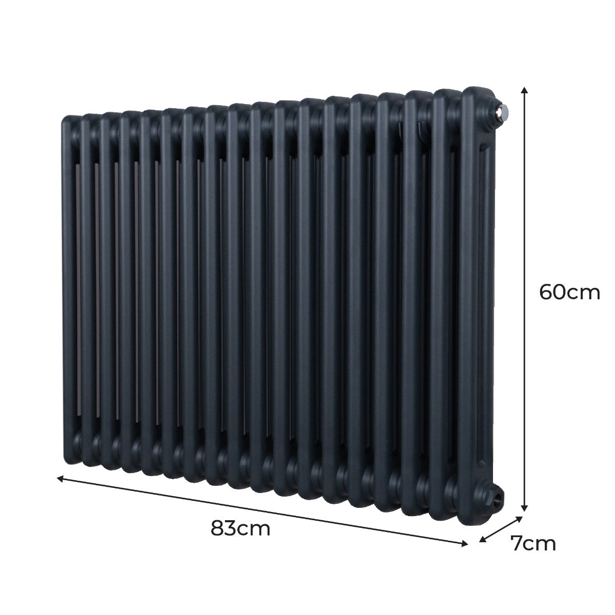 Radiateur Traditionnel à Double Colonne – 600 x 832 mm – Gris Anthracite