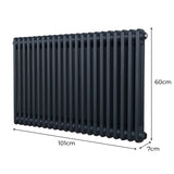 Radiateur Traditionnel à Double Colonne – 600 x 1012 mm – Gris Anthracite