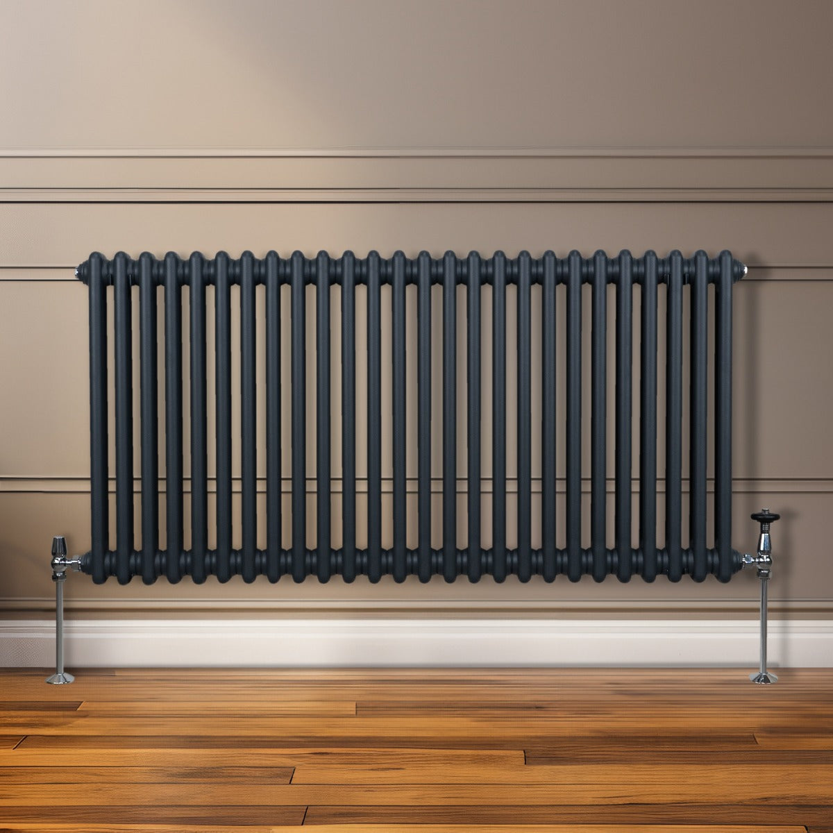 Radiateur Traditionnel à Double Colonne – 600 x 1192 mm – Gris Anthracite