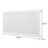 Radiateur Traditionnel à Double Colonne – 600 x 1192 mm – Blanc