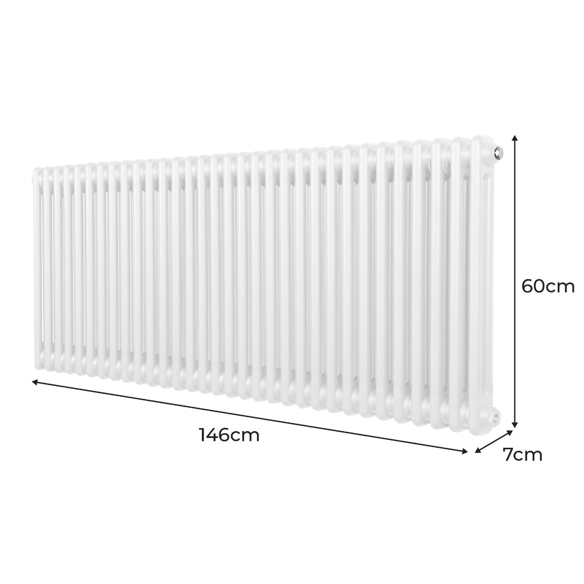 Radiateur Traditionnel à Double Colonne – 600 x 1462 mm – Blanc