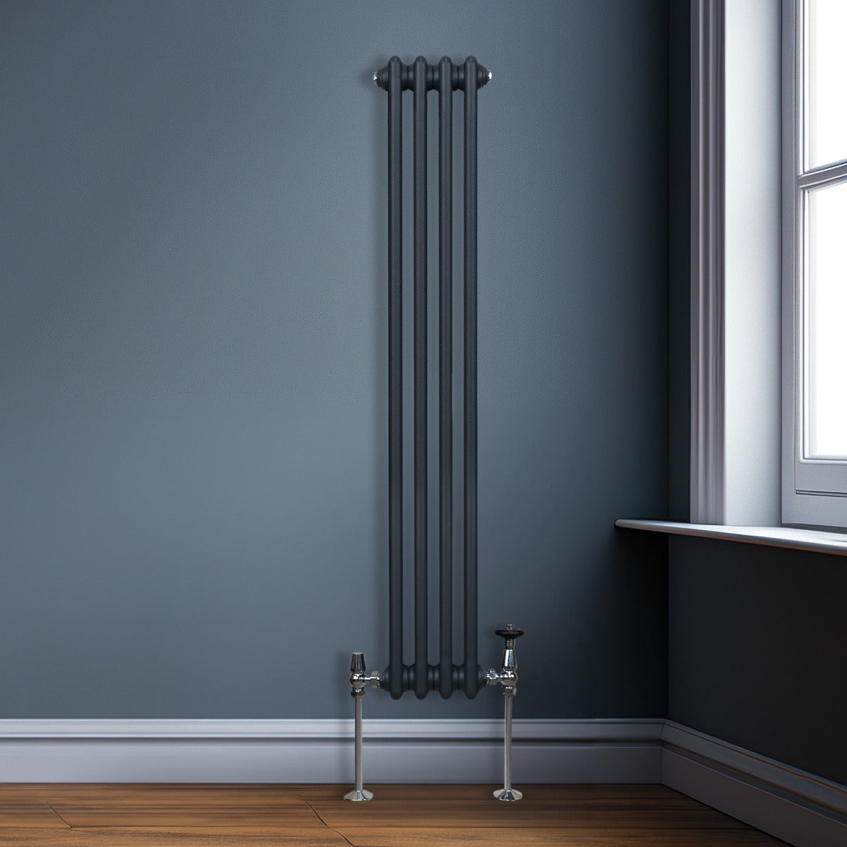 Radiateur Traditionnel à Double Colonne – 1500 x 202 mm – Gris Anthracite