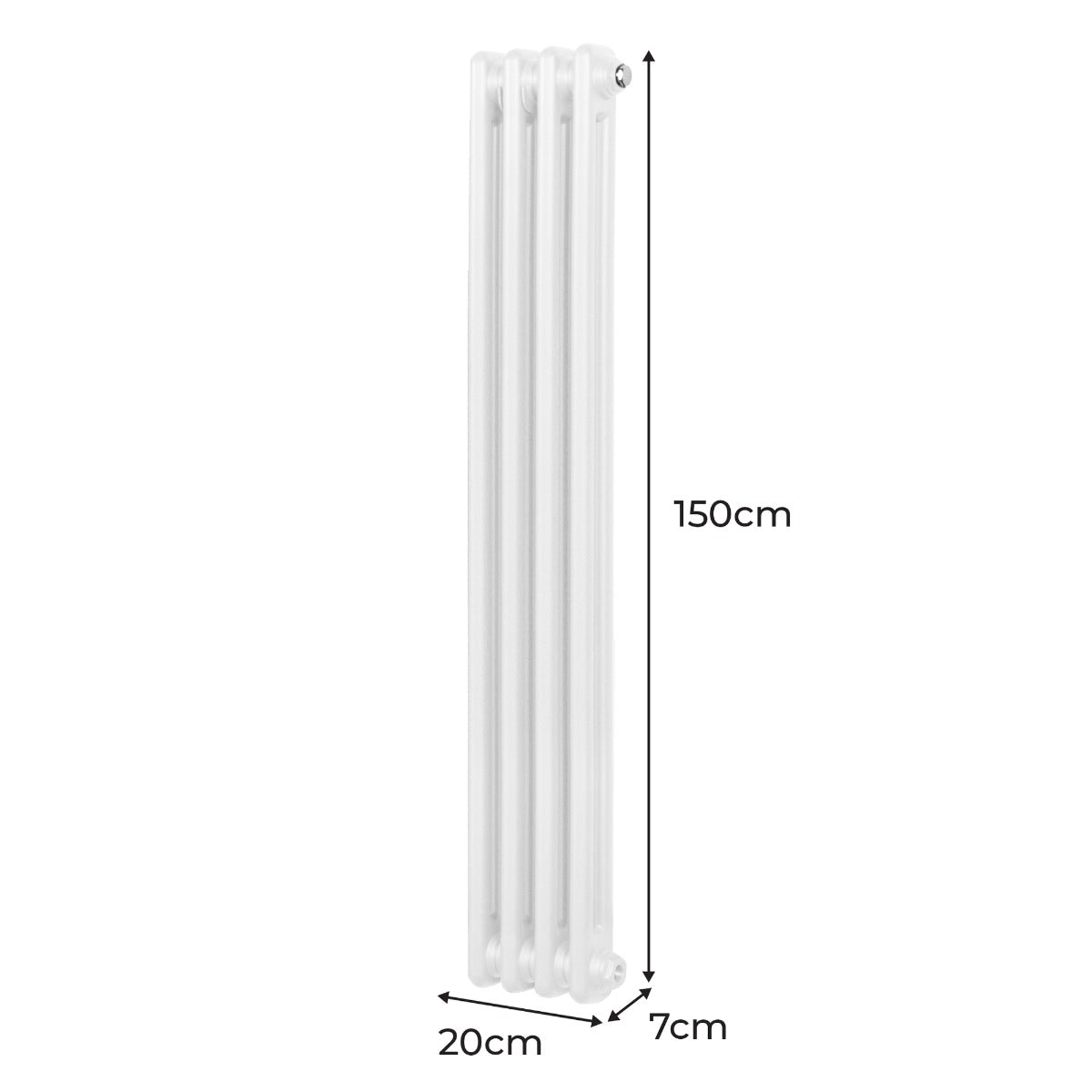 Radiateur Traditionnel à Double Colonne – 1500 x 202 mm – Blanc