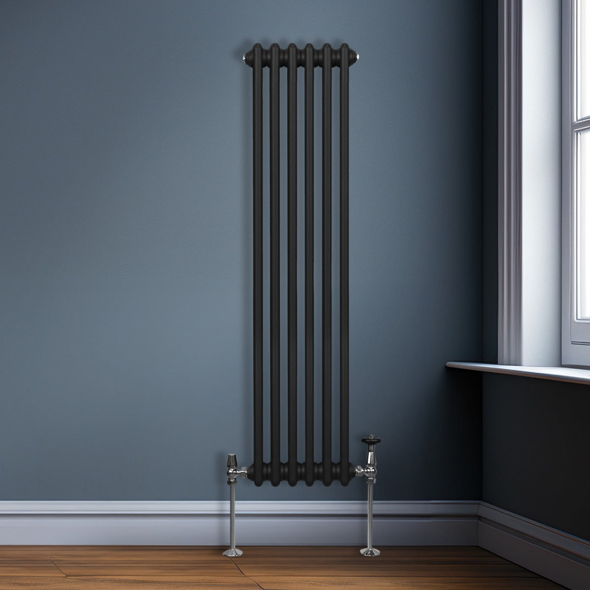 Radiateur Traditionnel à Double Colonne – 1500 x 292 mm – Noir