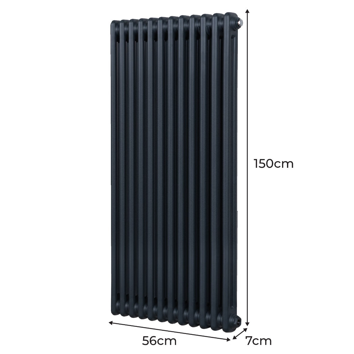 Radiateur Traditionnel à Double Colonne – 1500 x 562 mm – Gris Anthracite