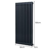 Radiateur Traditionnel à Double Colonne – 1500 x 562 mm – Gris Anthracite