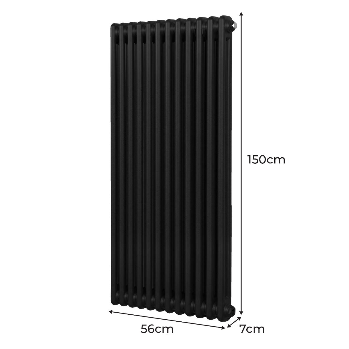 Radiateur Traditionnel à Double Colonne – 1500 x 562 mm – Noir