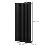 Radiateur Traditionnel à Double Colonne – 1500 x 562 mm – Noir