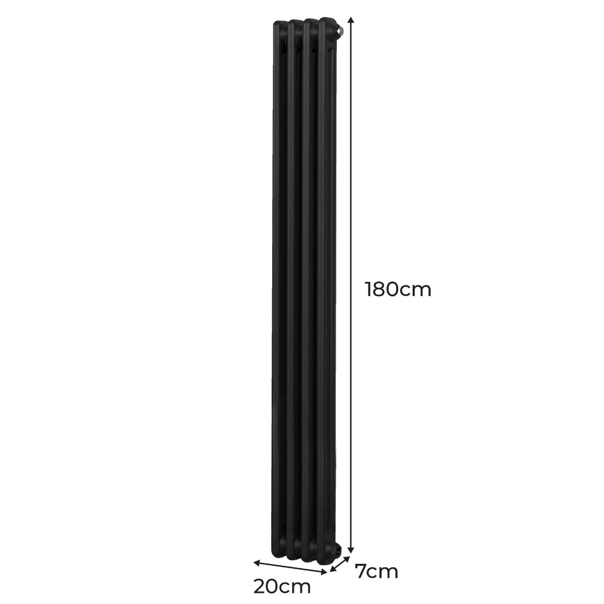 Radiateur Traditionnel à Double Colonne – 1800 x 202 mm – Noir