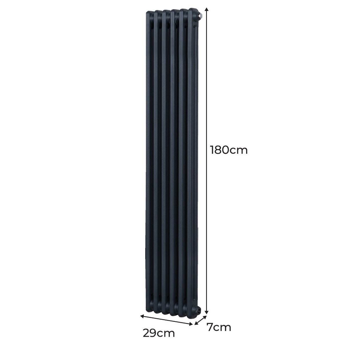 Radiateur Traditionnel à Double Colonne – 1800 x 292 mm – Gris Anthracite