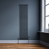 Radiateur Traditionnel à Double Colonne – 1800 x 382 mm – Gris Anthracite