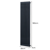 Radiateur Traditionnel à Double Colonne – 1800 x 382 mm – Gris Anthracite