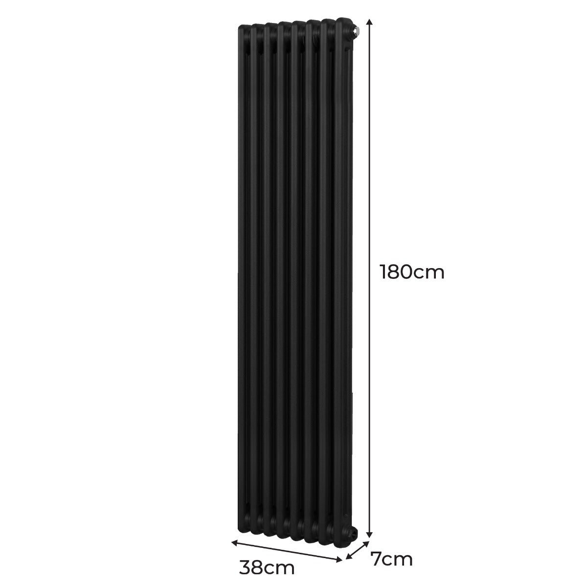 Radiateur Traditionnel à Double Colonne – 1800 x 382 mm – Noir