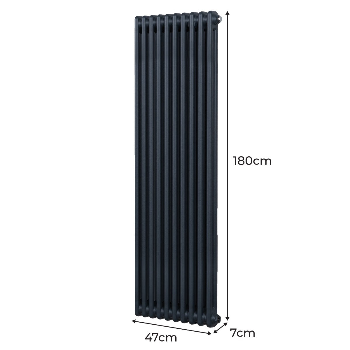 Radiateur Traditionnel à Double Colonne – 1800 x 472 mm – Gris Anthracite